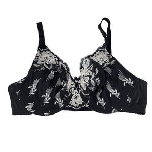 Wacoal Black White Full Coverage Floral Lace Underwire Bra Size 36D